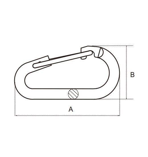 3 1/8 " SALT RESISTANT SNAP HOOK PEAR SHAPE 316 STAINLESS STEEL 2608-0308